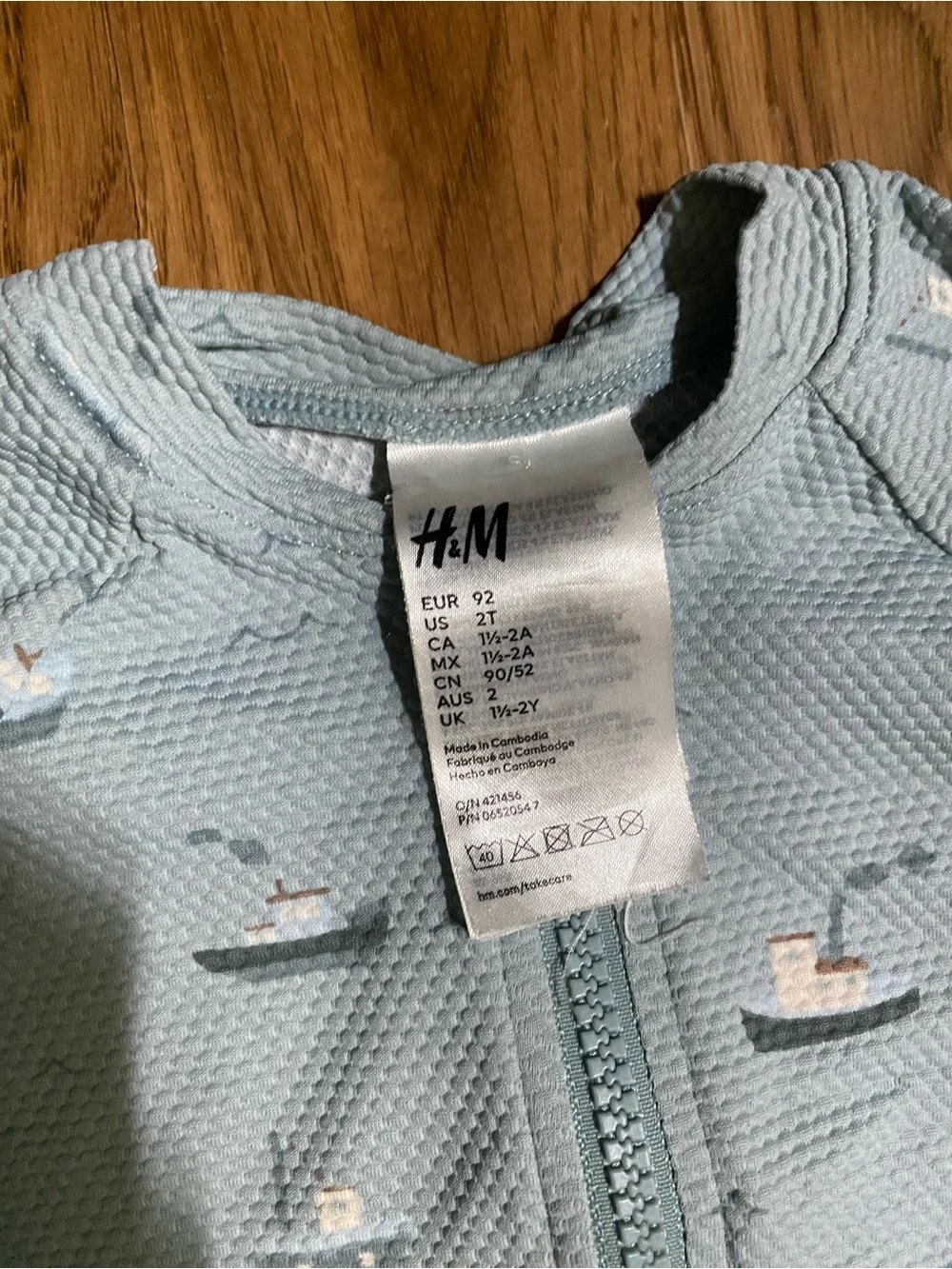 H&M Light Blue Sailboat Print Kids One-Piece Swimsuit
